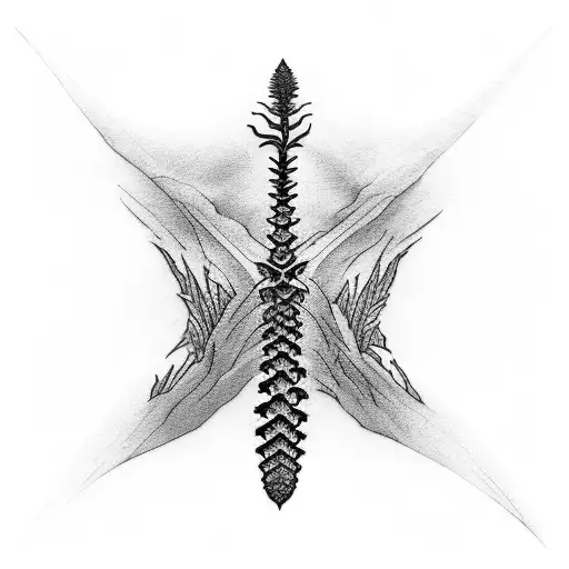 spine nature tattoo design idea