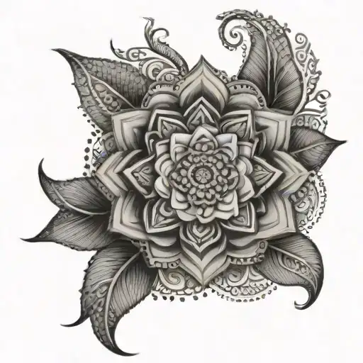 mandala design, dot work, pattern tattoo design idea