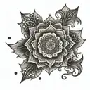 mandala design, dot work, pattern tattoo design idea