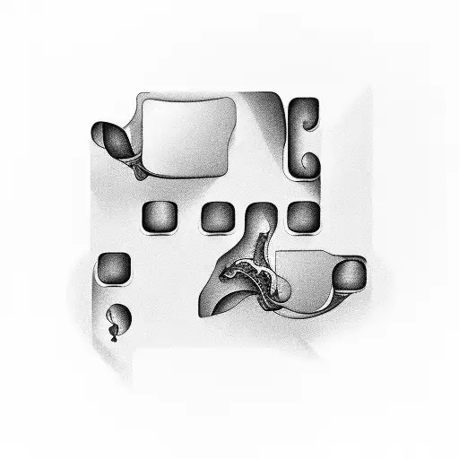 Keyboard keys tattoo design idea