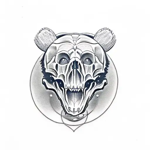 bear skull tattoo design idea