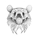 bear skull tattoo design idea