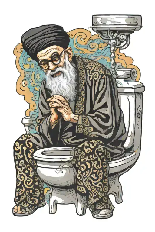 Photo of Ayatollah Khamenei in the toilet tattoo design idea
