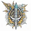 abstract ukraine trident tattoo design idea