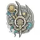 abstract ukraine trident tattoo design idea