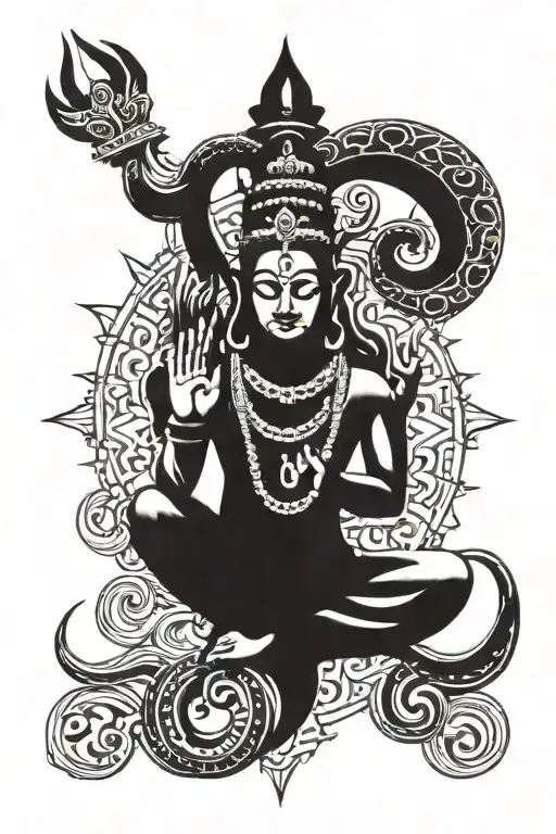 mahadev om sign tattoo design idea