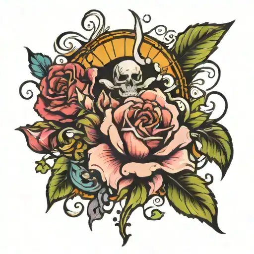resurrection different types flowers tattoo design idea