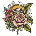 resurrection different types flowers tattoo design idea
