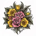 resurrection different types flowers tattoo design idea