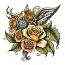 resurrection different types flowers tattoo design idea