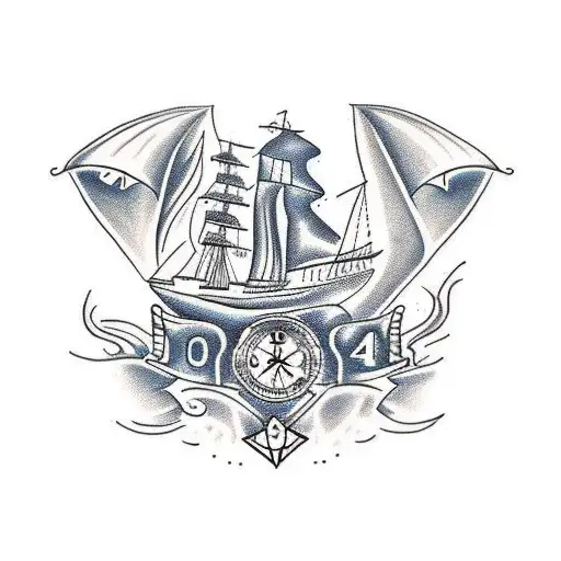 ship tattoo design idea