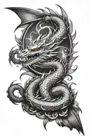 cross dragon filipino sun tattoo design idea