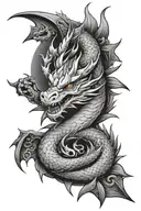 cross dragon filipino sun tattoo design idea