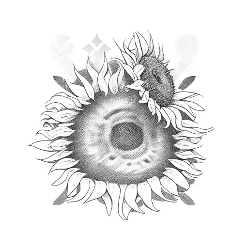sunflowers with playing cards tattoo design idea