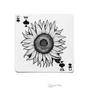 sunflowers surrounding playing cards tattoo design idea