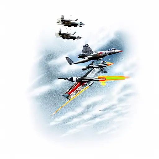 U.S. Air Force and Red Tail Hawk tattoo design idea