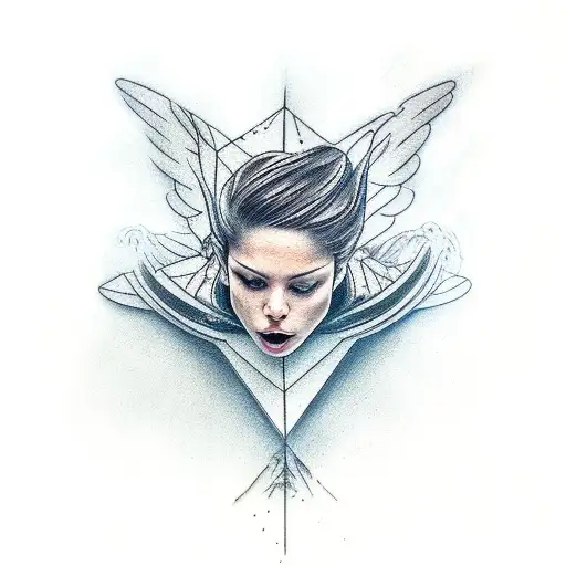 ikar falling angel tattoo design idea