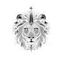 Christian Cross, Lion tattoo design idea