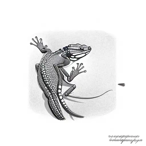 gecko eating a dragonfly tattoo design idea