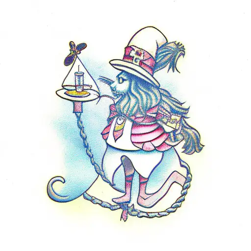 alice in wonderland themed tattoo tattoo design idea