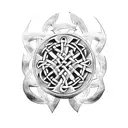 warrior shield celtic knot tattoo design idea