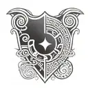 african tribal shield with celtic knot design incorporating tattoo design idea