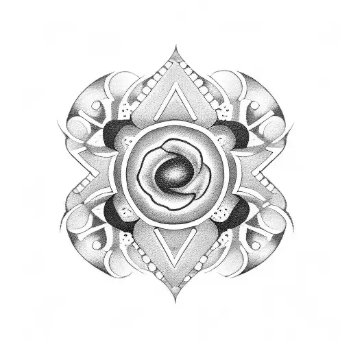 A dotwork tattoo of a Formula 1 car adorned with intricate floral patterns, symbolizing the intersection of speed and nature tattoo design idea