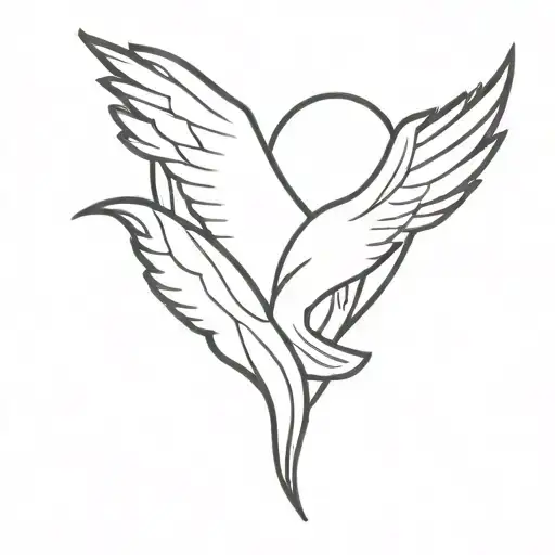 Generate a minimalistic tattoo representing getting over someone you loved. tattoo design idea