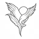 Generate a minimalistic tattoo representing getting over someone you loved. tattoo design idea