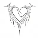Generate a minimalistic tattoo representing getting over someone you loved. tattoo design idea