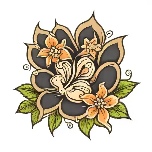 paw print with Jasmine   tattoo design idea