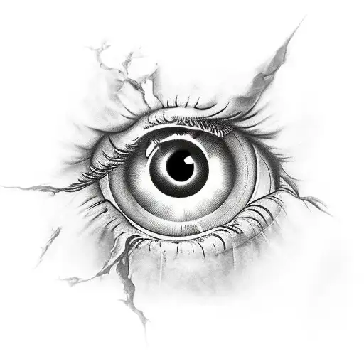 eye with bull skull in the middle  tattoo design idea
