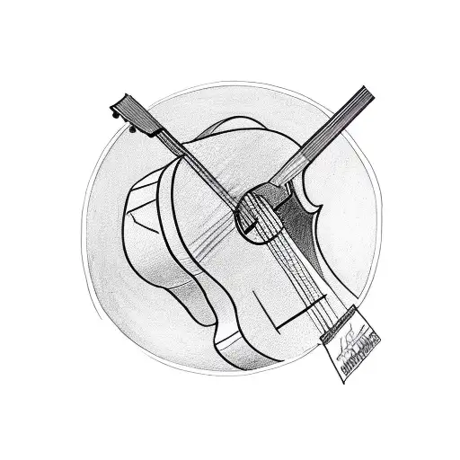 guitar and cross tattoo design idea