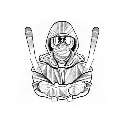 ski mask tattoo design idea