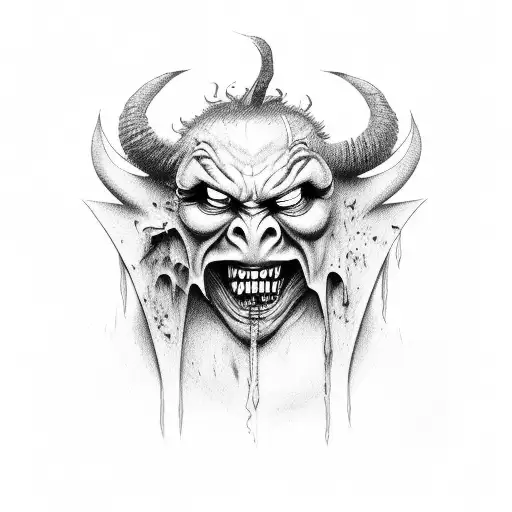 Crying devil tattoo design idea
