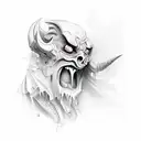 Crying devil tattoo design idea