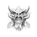 Crying devil tattoo design idea