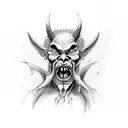 Crying devil tattoo design idea