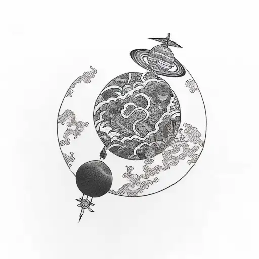 planet tattoo design idea
