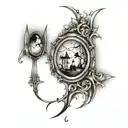 broken mirror tattoo design idea