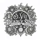The seven Deadly sins in Latin text tattoo design idea