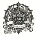 The seven Deadly sins in Latin text tattoo design idea