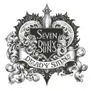The seven Deadly sins in Latin text tattoo design idea