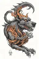 hell hound tattoo design idea