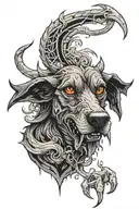 hell hound tattoo design idea