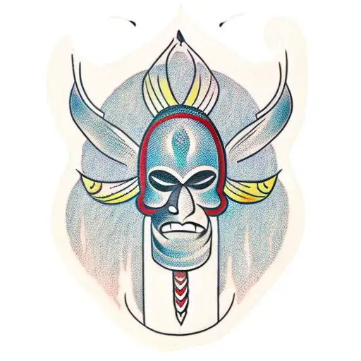 african mask  tattoo design idea