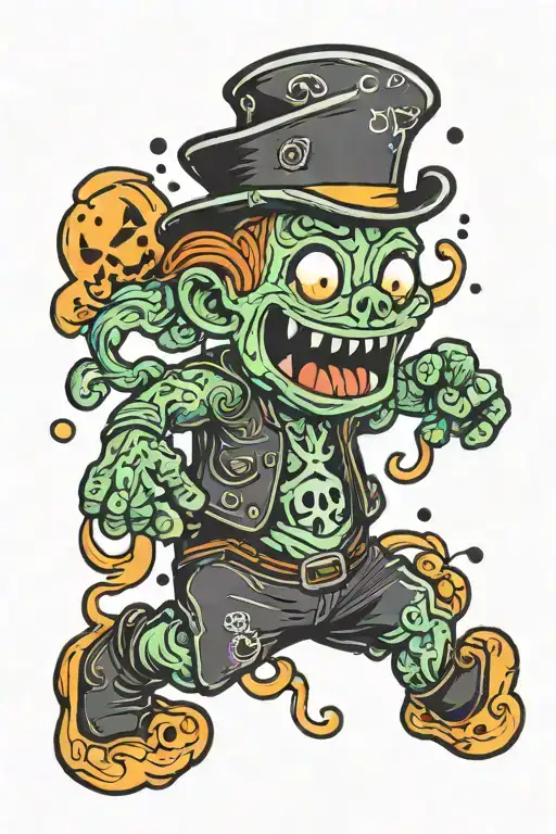 spooky sour patch kid tattoo design idea