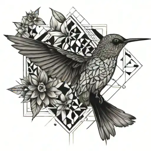 colibri et 13 + phrase "nothing is impossible" tattoo design idea