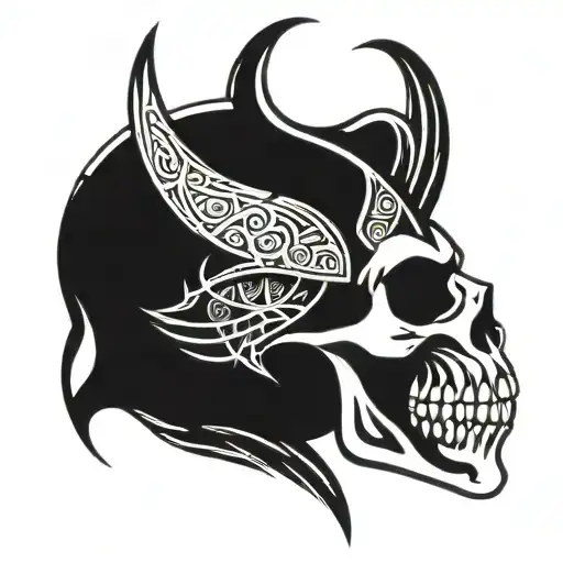 viking skull tattoo design idea
