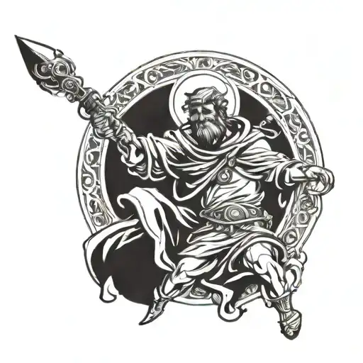 St. Christopher with a pendulum included tattoo design idea